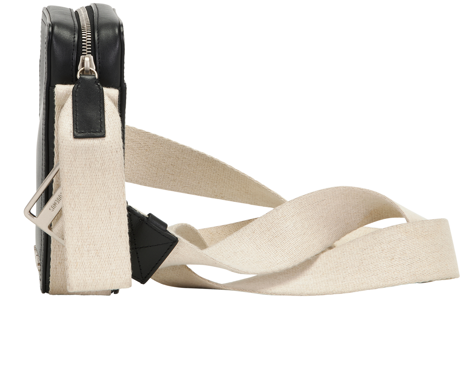 La Cuerda Vertical Messenger, &pound;150, Handbags, Black/Cream, Leather, Bottom view